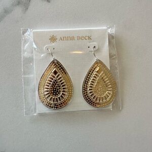Anna Beck Classic LargeTeardrop Earrings in Gold/Silver